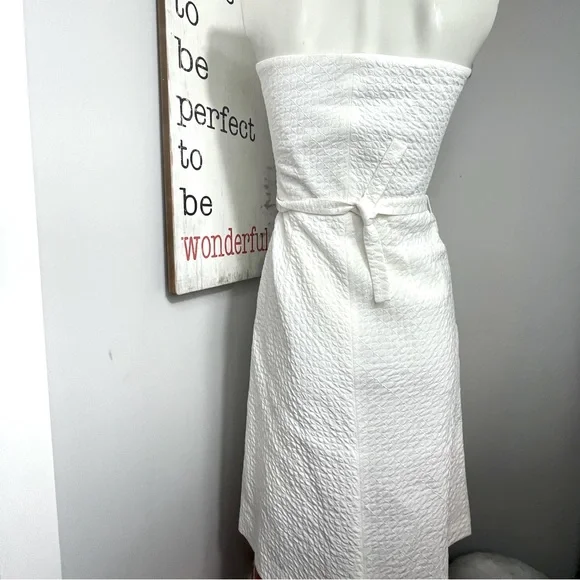 Piazza Sempione Italy Seersucker lined strapless cocktail dress - Picture 7 of 12